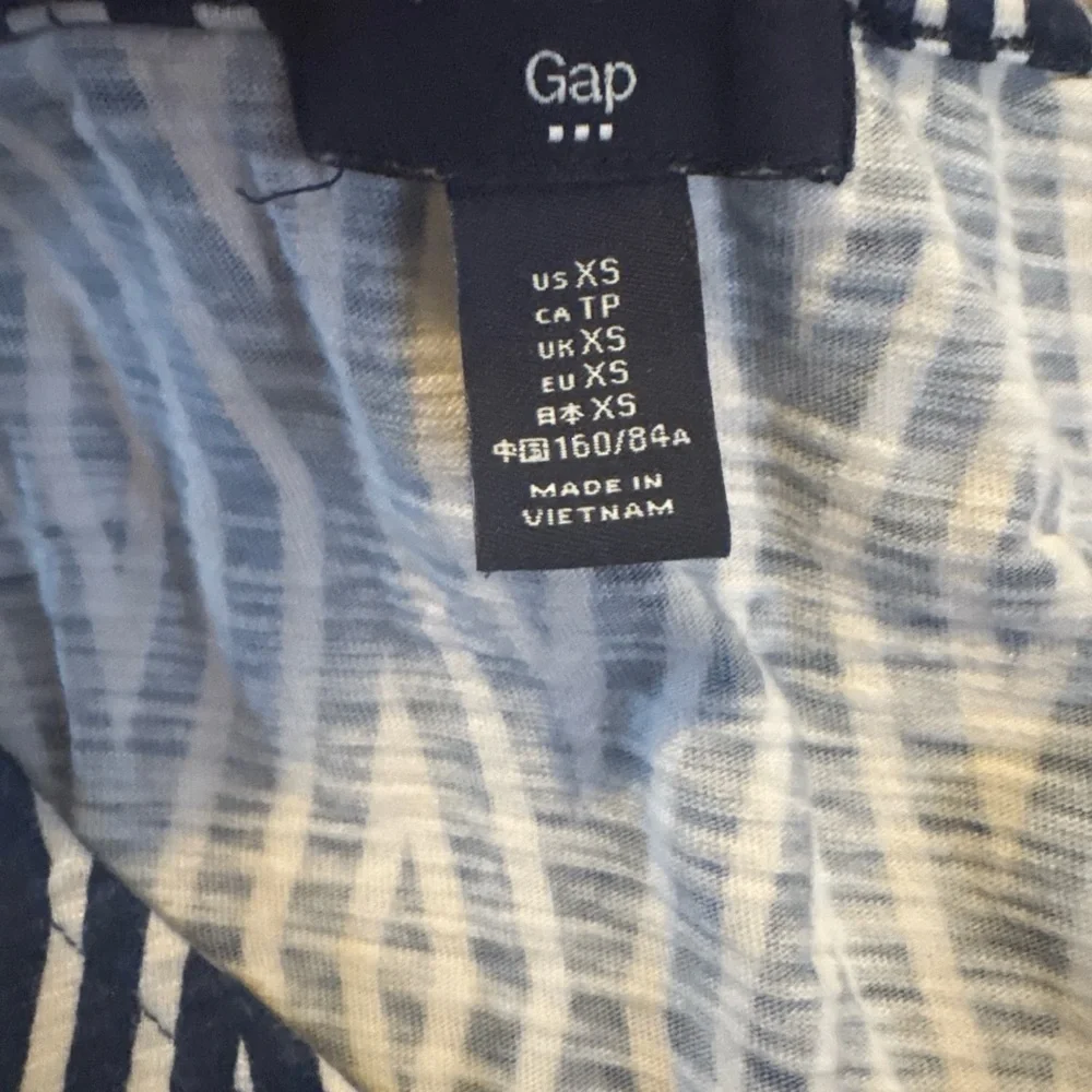 Gap Navy White Geometric Argyle Maxi Dress XS Boho Sleeveless Flowy - Picture 4 of 4